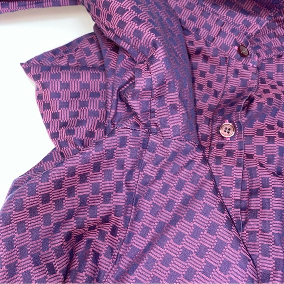 Holt Renfrew Purple "Iridescent" Button Down Shirt - Picture 5 of 11
